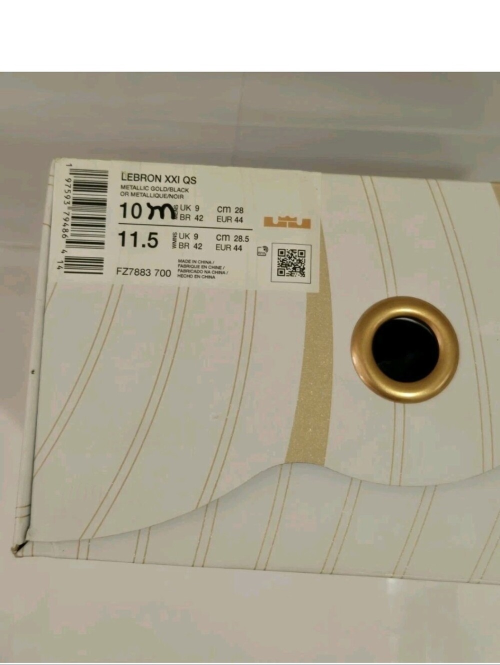 Nike LeBron XXI QS The Shop Metallic Gold Black Men's Size 10 - Picture 7 of 7